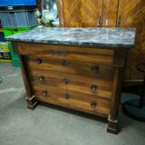 Empire period walnut chest of drawers