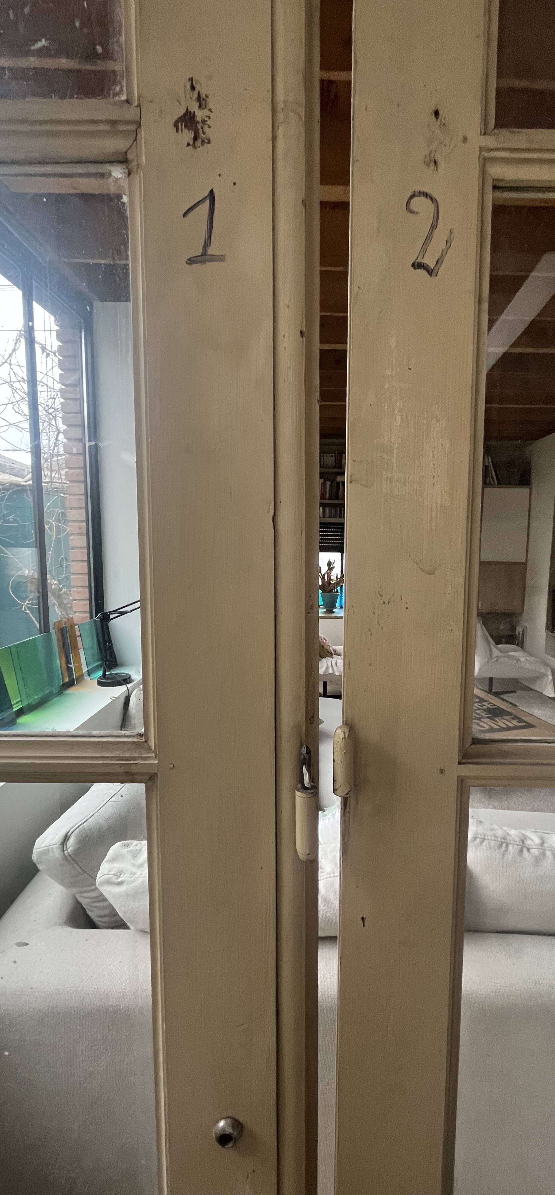 set of four large glass partition doors