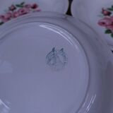 11 Moulin des Loups rose bouquet soup plates