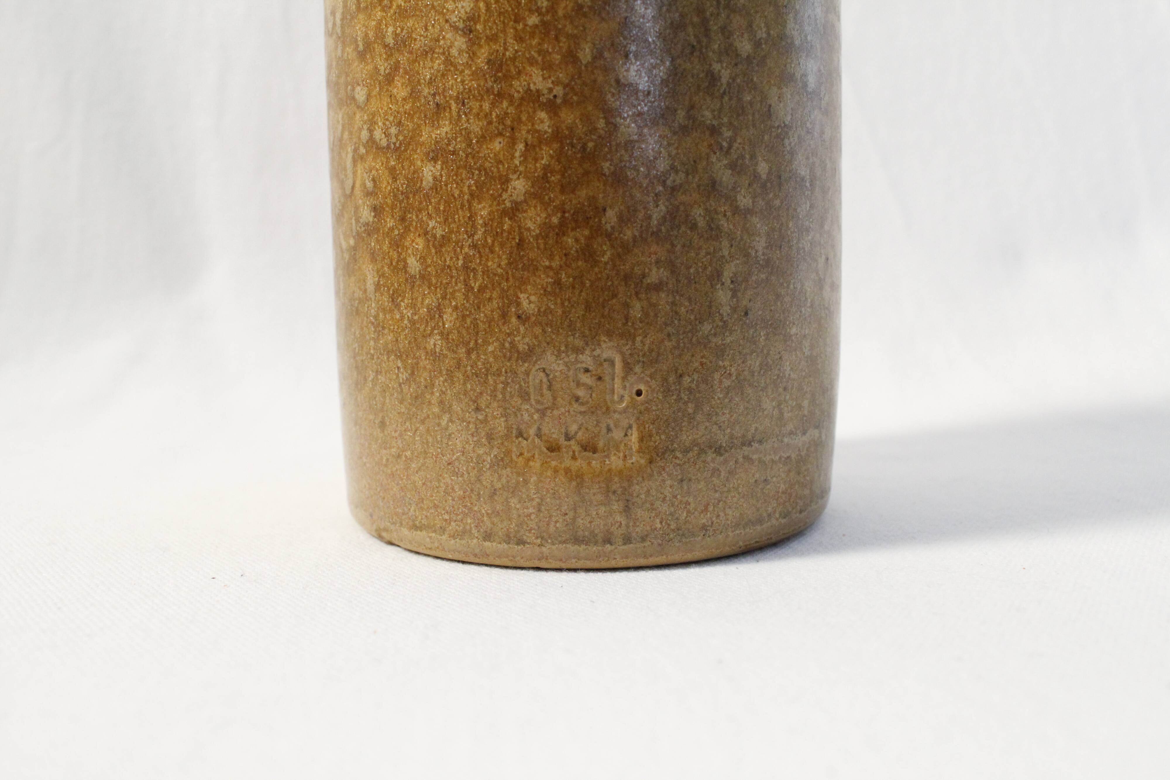 Bottle of vintage German beer MKM in brown stoneware 0.5L