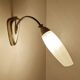 Mid Century Flexible Brass Glass Wall Light