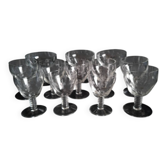 Service verrerie en cristal art déco gravé
