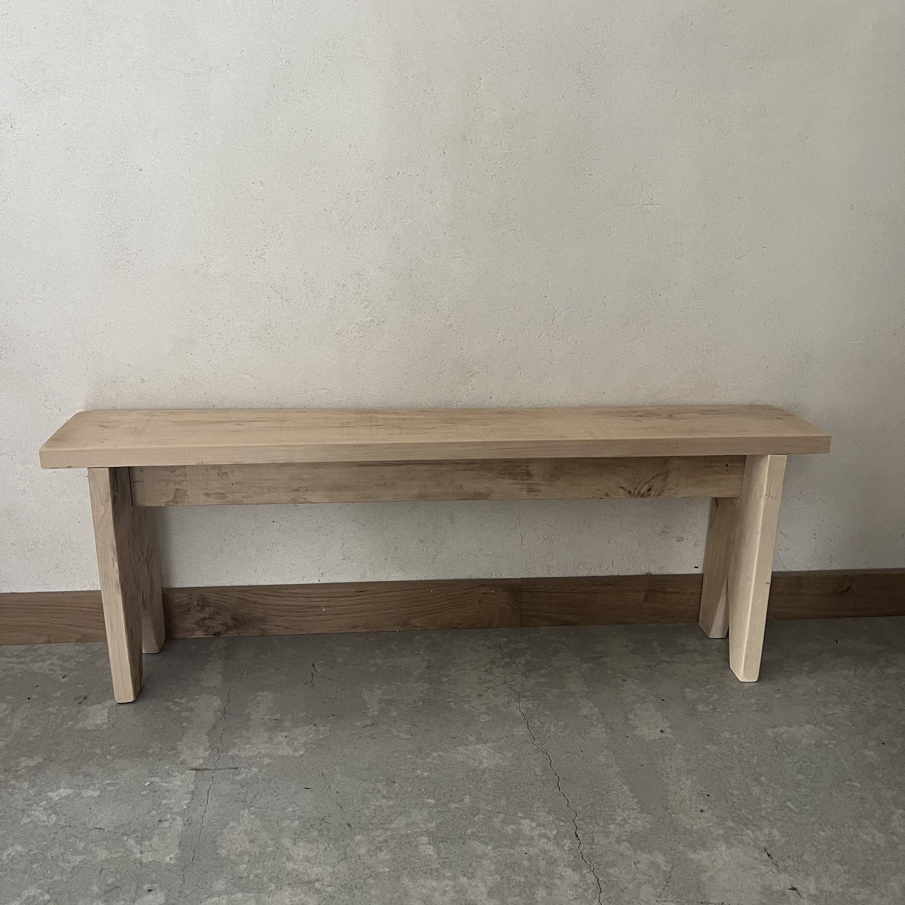 Small bench in raw wood