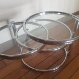 Glass and chrome coffee table