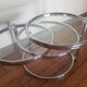 Glass and chrome coffee table