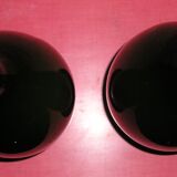 Pair of vases glass "bottle" double layer, 70 years