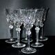 Lot de 6 verres à vin en cristal taillé diamant lemberg ou saint-louis 17cm