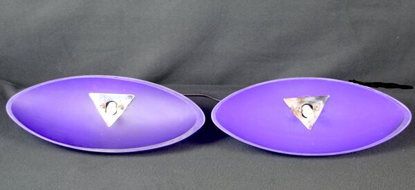 Paire d'appliques verre bleu Murano post-moderne 1980's par Carlo Nason Murano Due, Italie