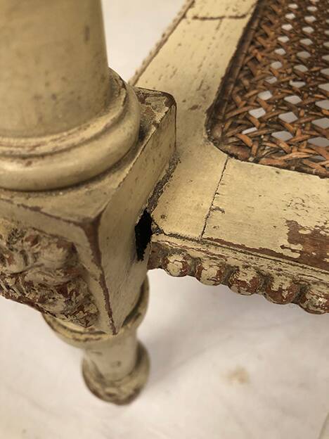 Louis XVI style server, cream lacquered wood, circa 1900