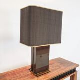 Vintage lacquered and brass table lamp, 1970s