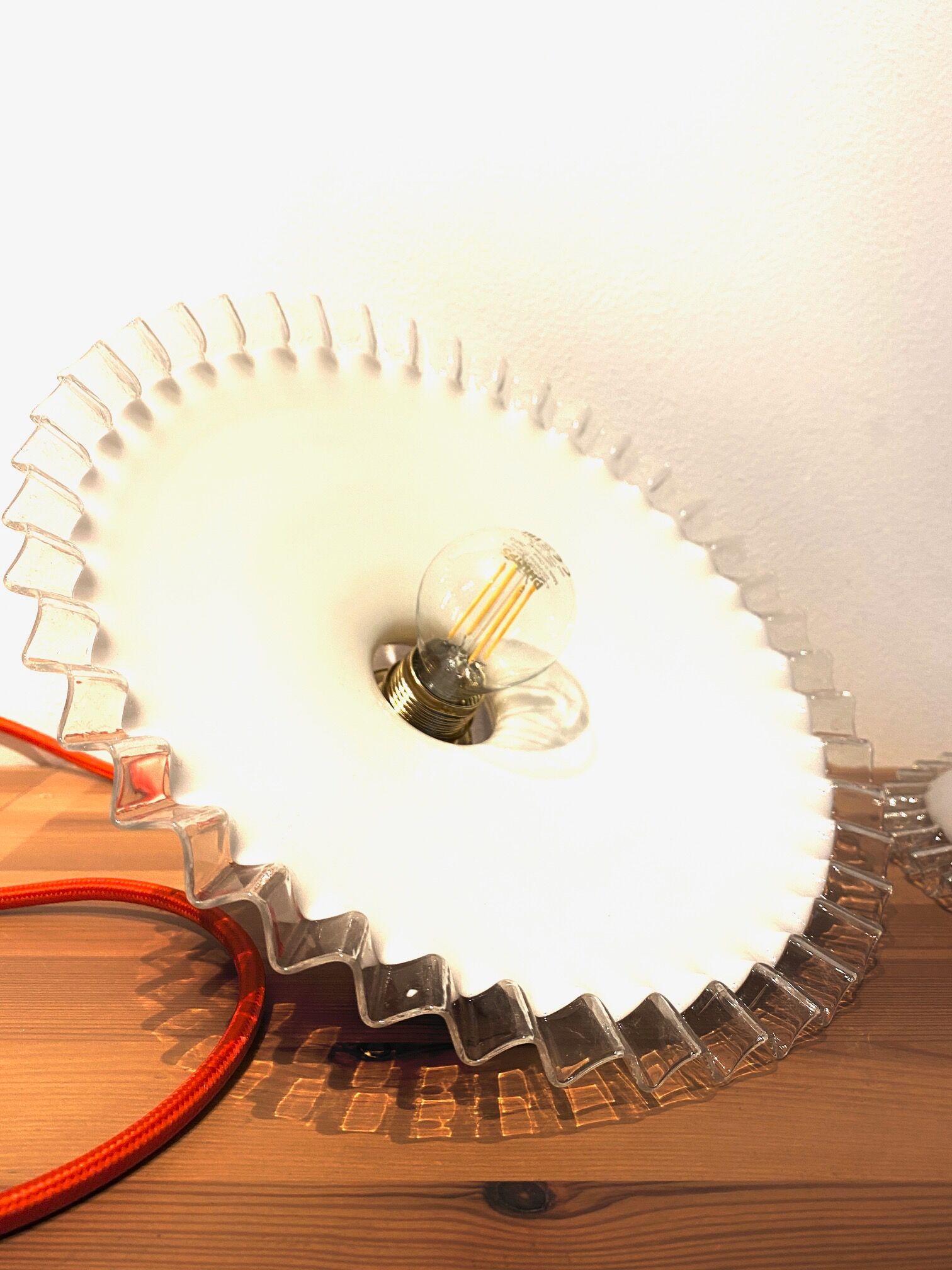 Opaline pendant lamp - vintage - retro - upcycling - unique piece - lamps