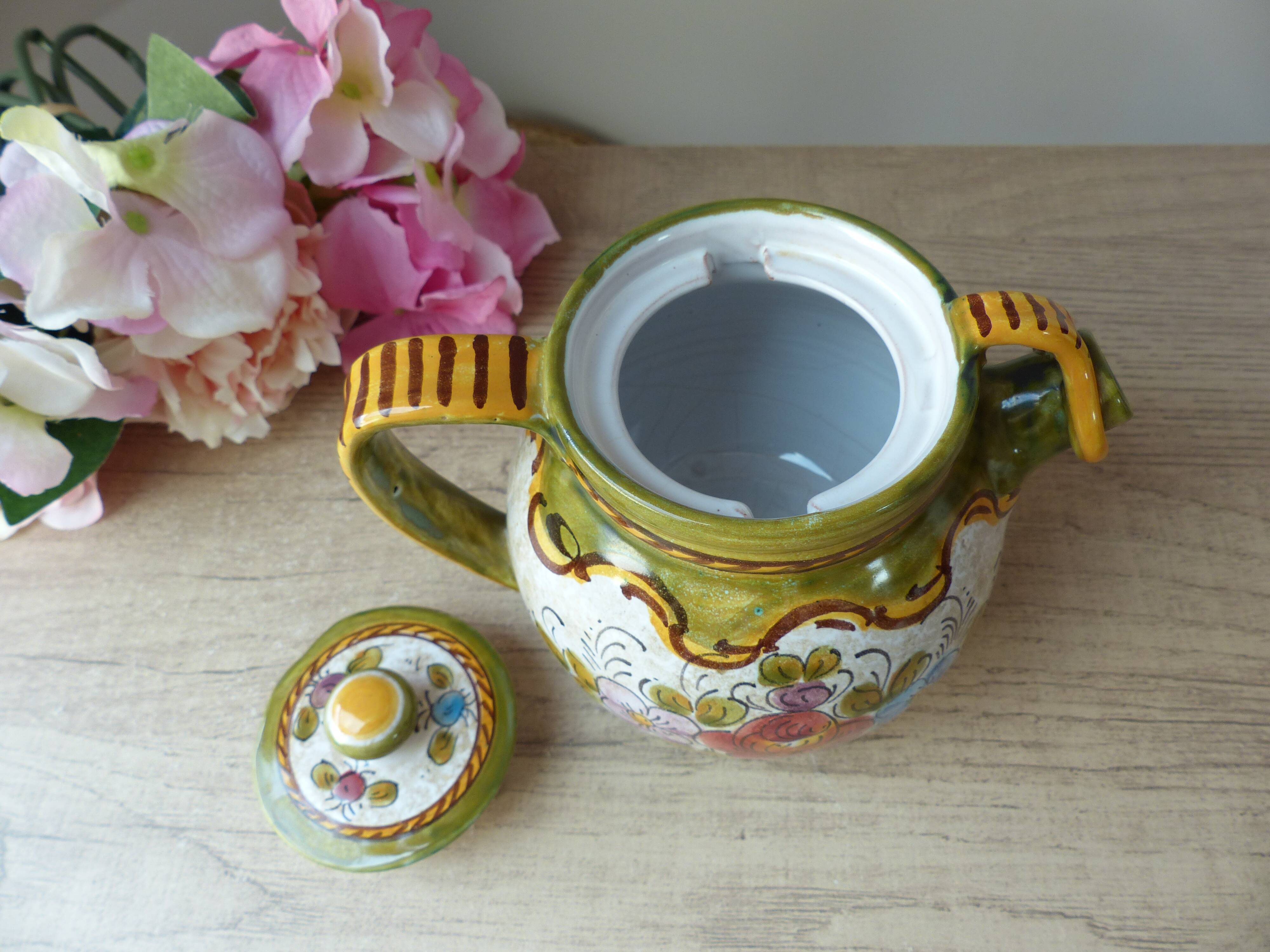 Pitcher, tiled kid from Deruta, Italy, Vintage