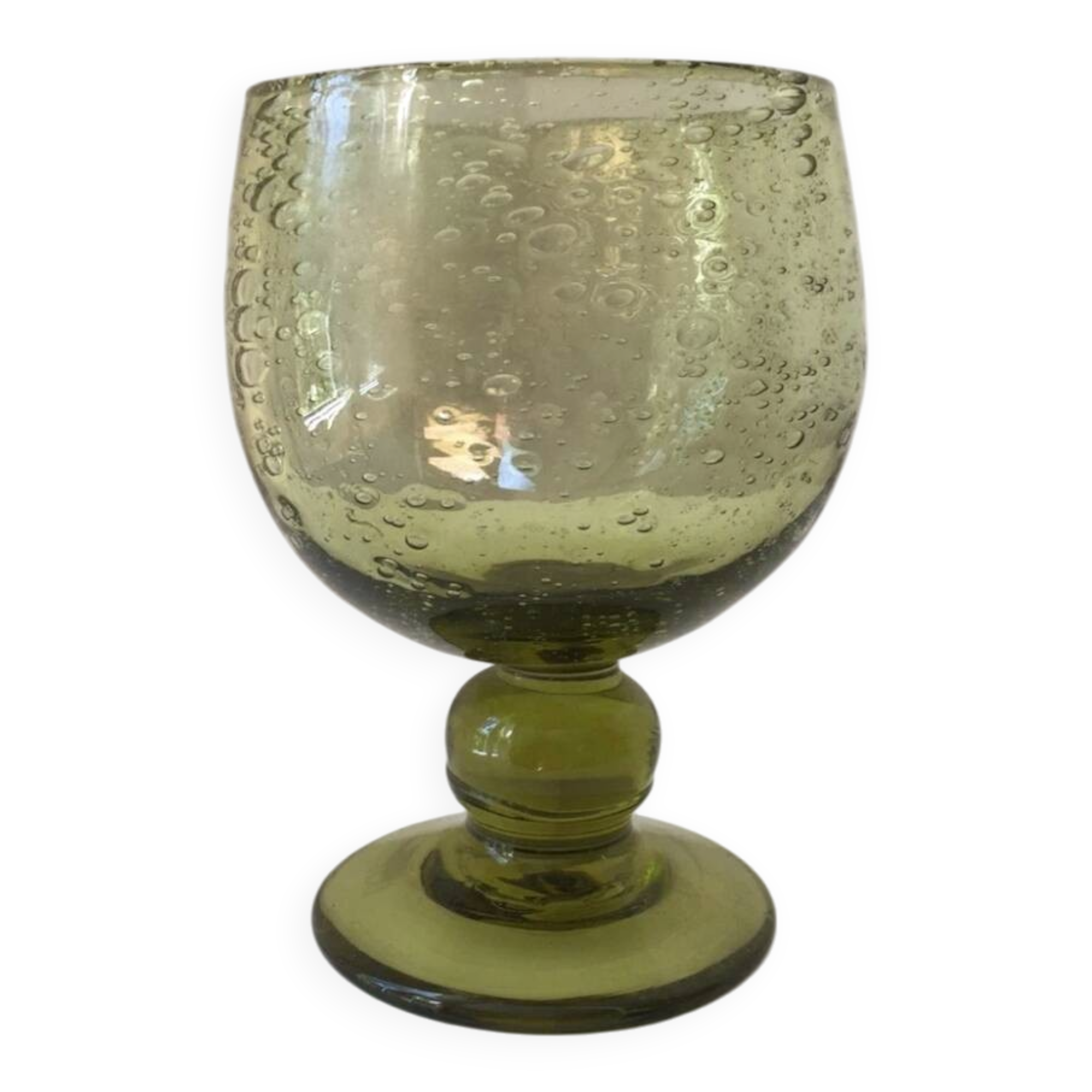 Large decorative Biot bubbled glass, hand-blown in France
