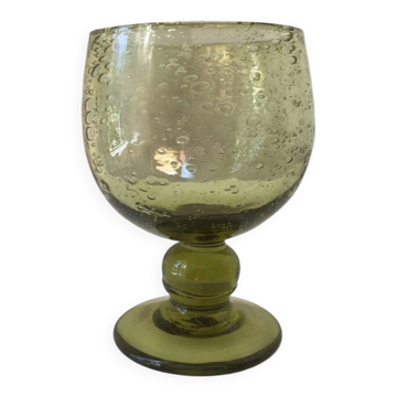 Large decorative Biot bubbled glass, hand-blown in France