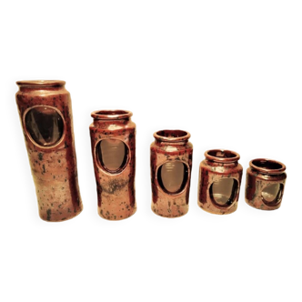 Stoneware condiment pots The Cyclades Roland ZOBEL 70s