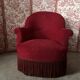 Napoleon III crapaud armchair in deep burgundy velvet
