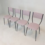 Set of 4 Italian Metal Dining Chairs, 1960's
