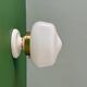 Vintage Art Deco globe wall light in white opaline.