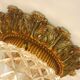 Midcentury ceiling light massive belgium textured glass gold-plated alu 70s