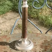 Metal and wood candlestick