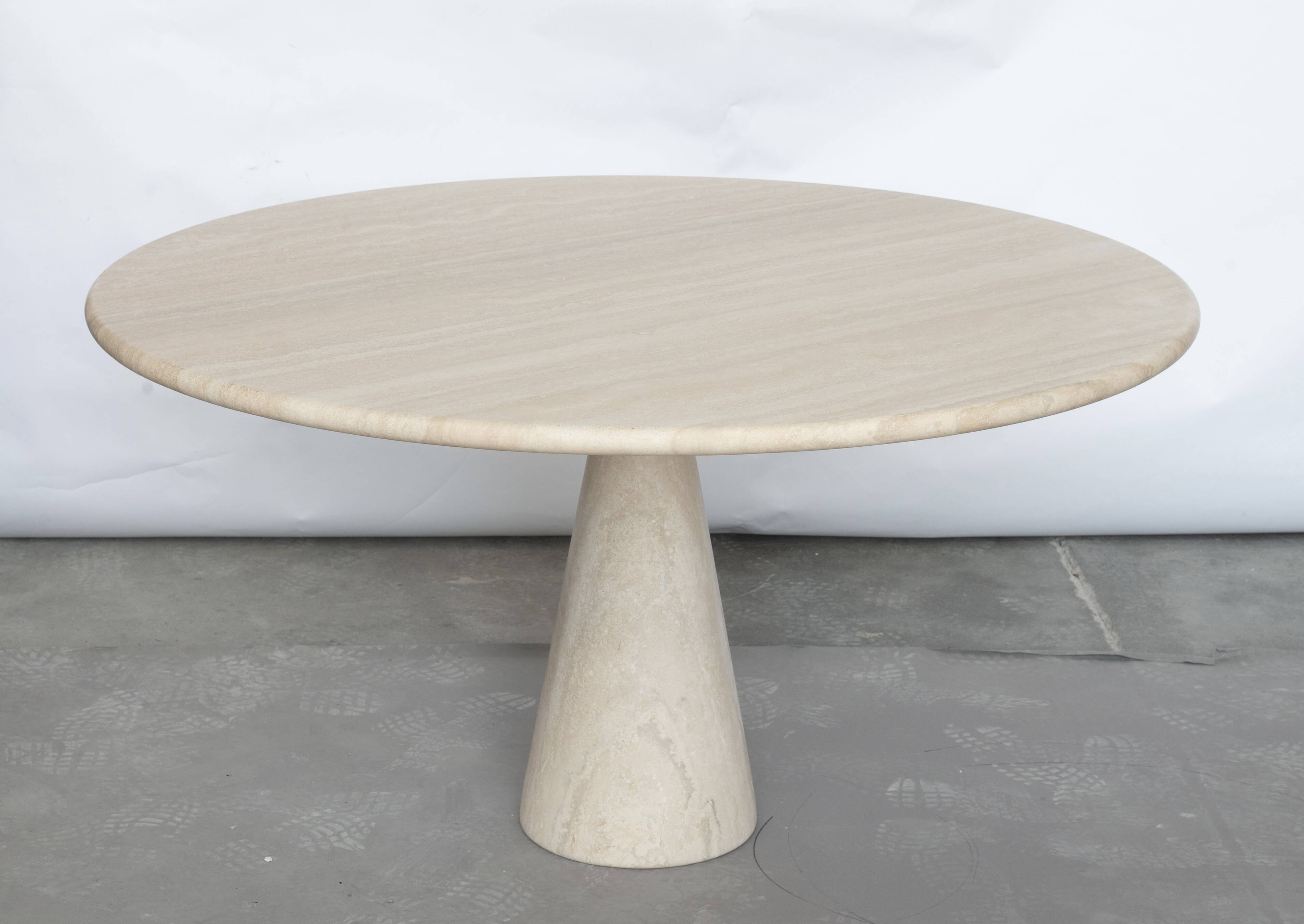 Angelo Mangiarotti M1 dining table Travertine marble 130cm