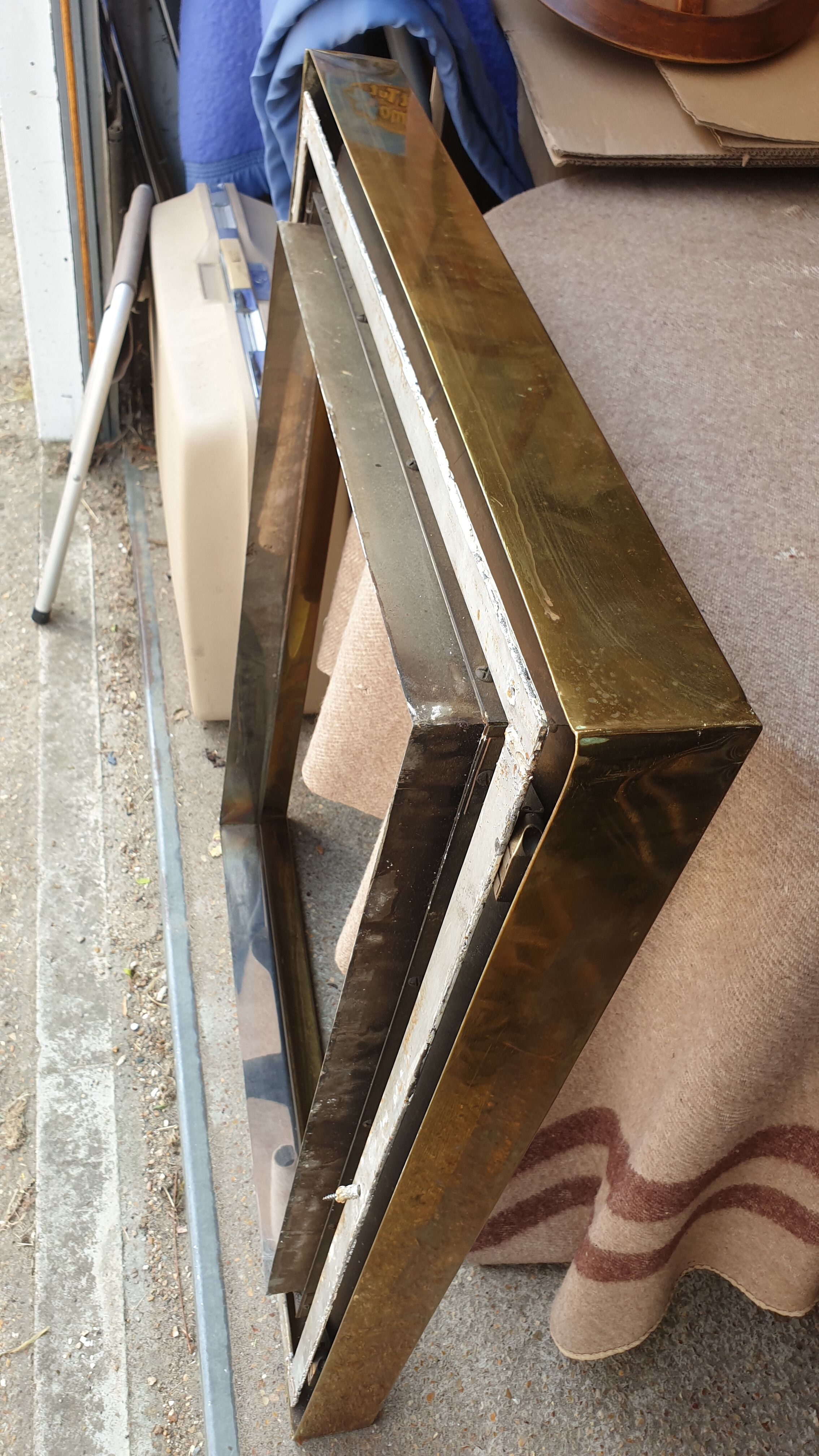 Brass frame fireplace