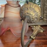 Old wall lamp in gilded bronze and tulip glass paste Art Nouveau