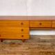 Enfilade teak tv cabinet chest of drawers 6 drawers year 1960 - width 154 cm