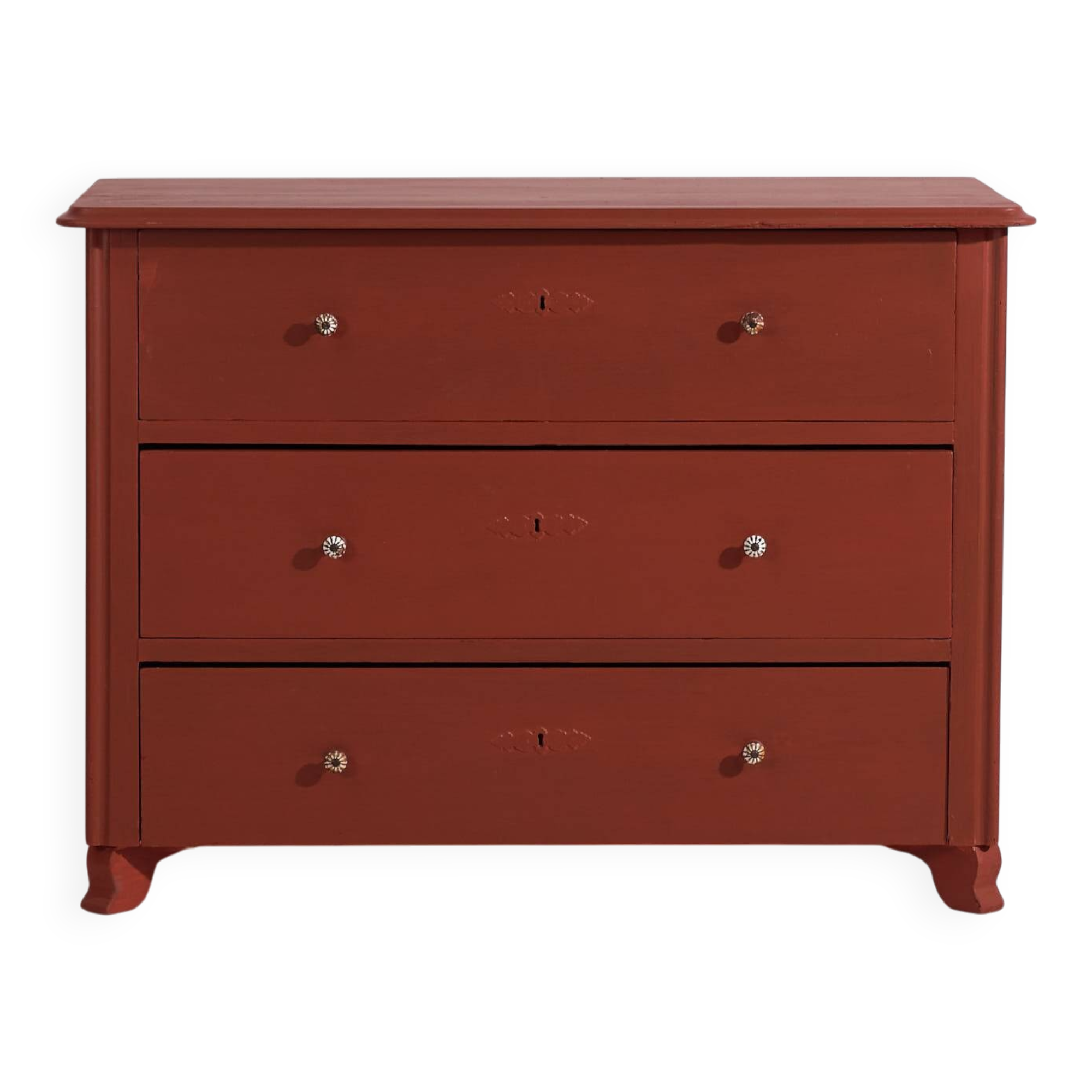 Antique red terracotta chest of drawers (circa 1920) #91