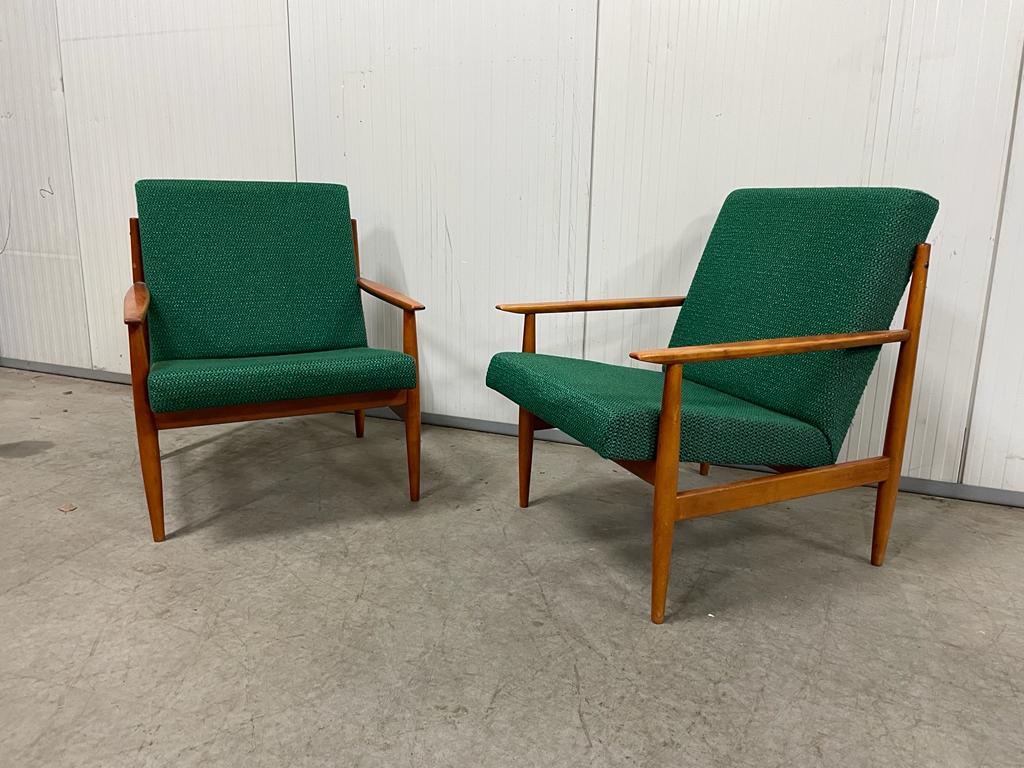 Pair of green armchairs by Frantisek Jirak for TON Bystřice