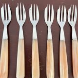 Set of 12 vintage forks and case