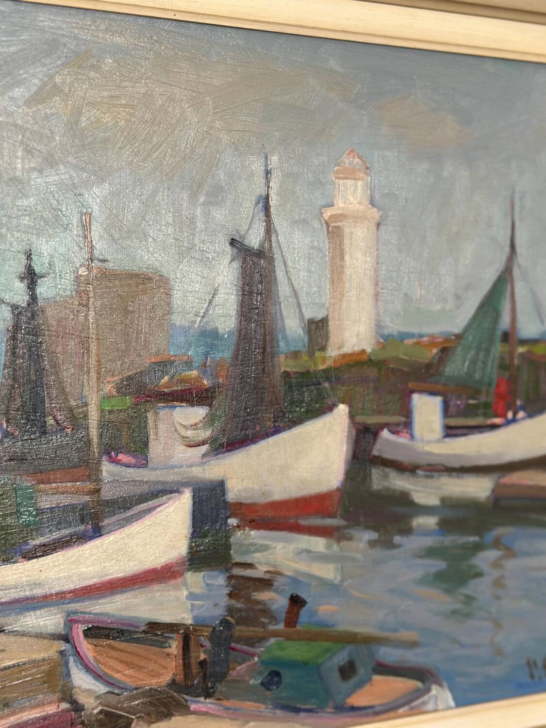 Huile su panneau suédois – « Bateaux » par Eskil Skans