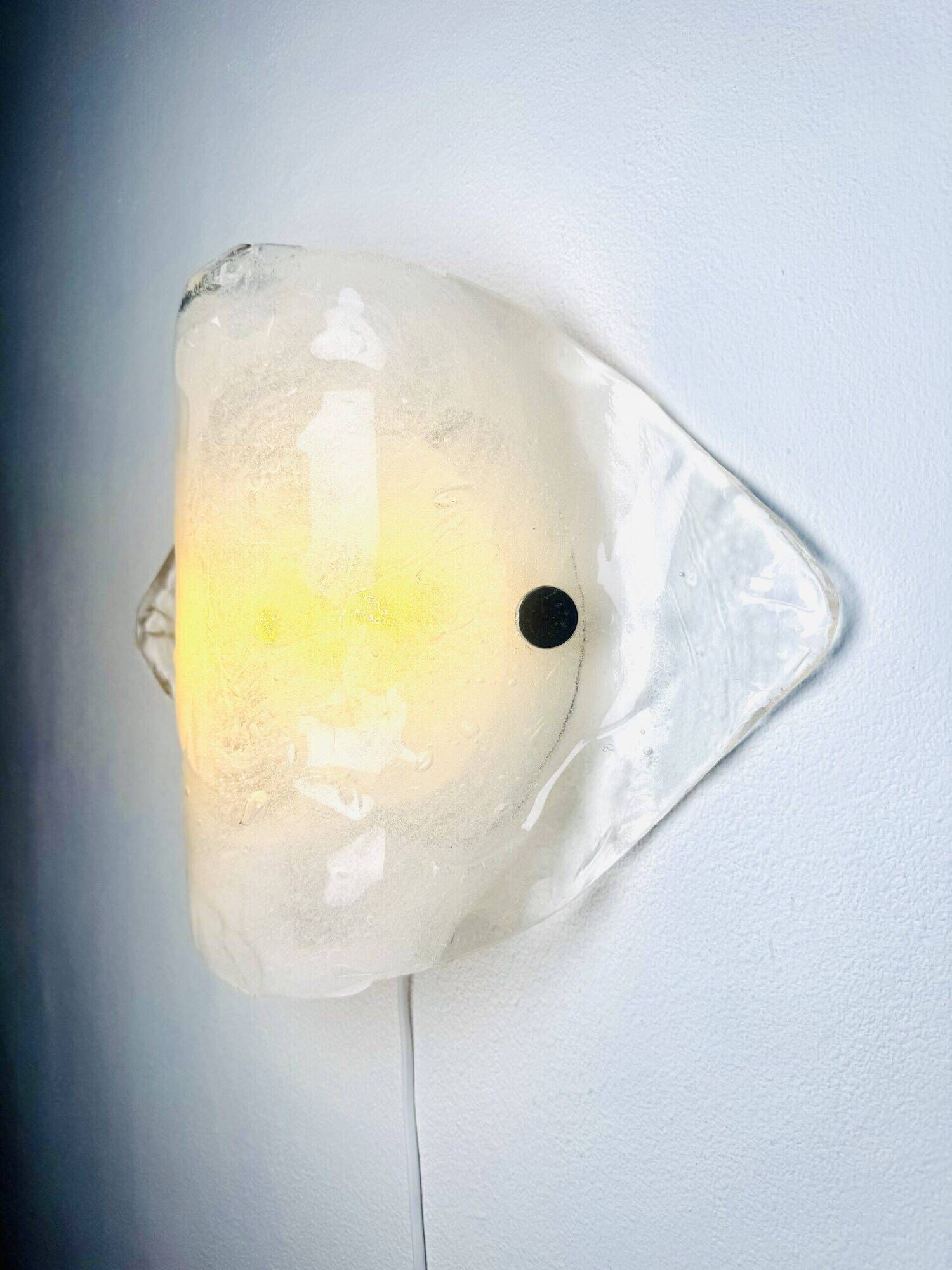 Model 4636/2 Ice Glass Wall Lamp By Carlo Nason For Franken Kg, Germany 1970S