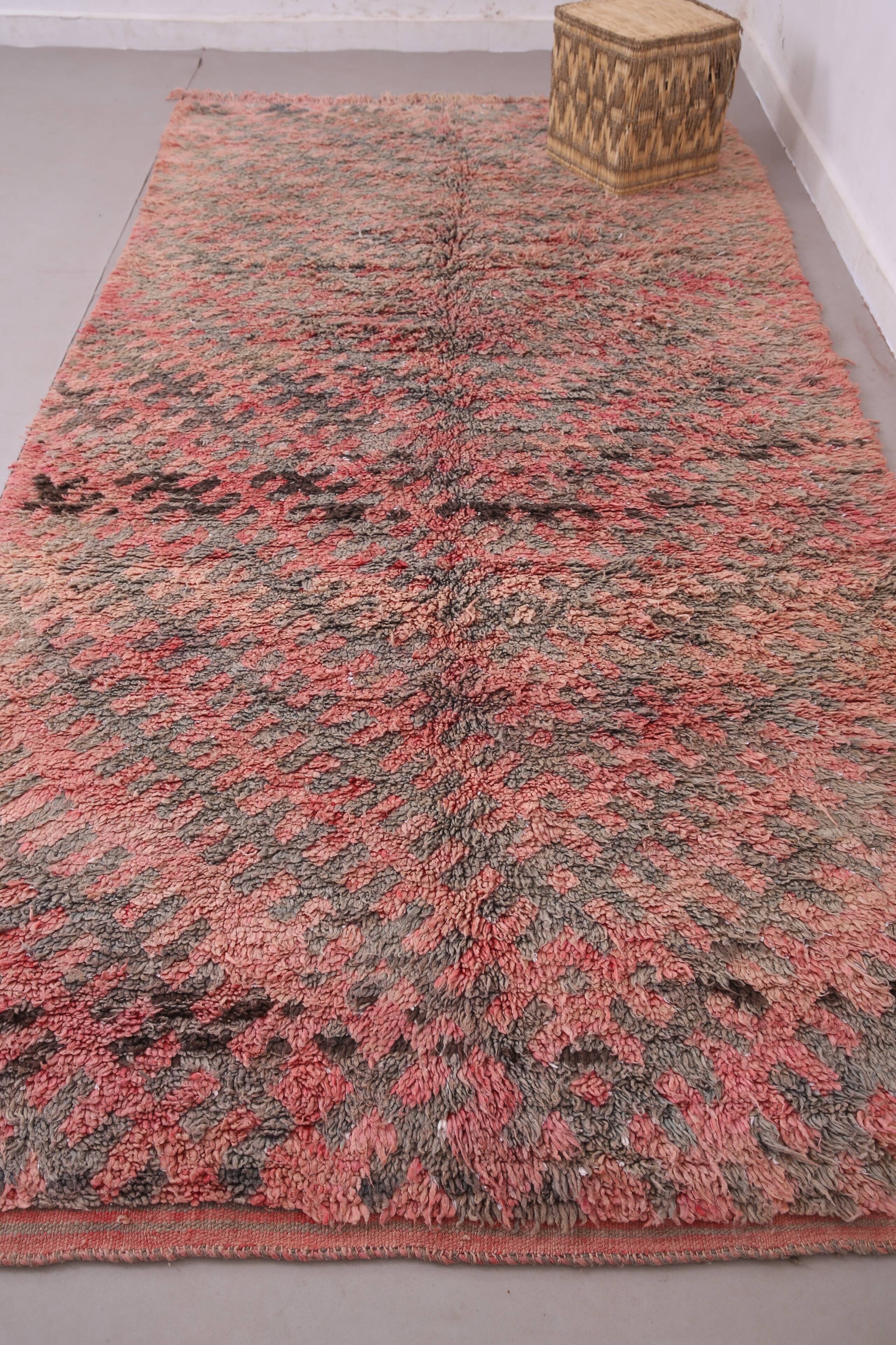 Pink Vintage Moroccan Rug 180 x 360 - Berber Wool Rug - Handmade Rug Boho