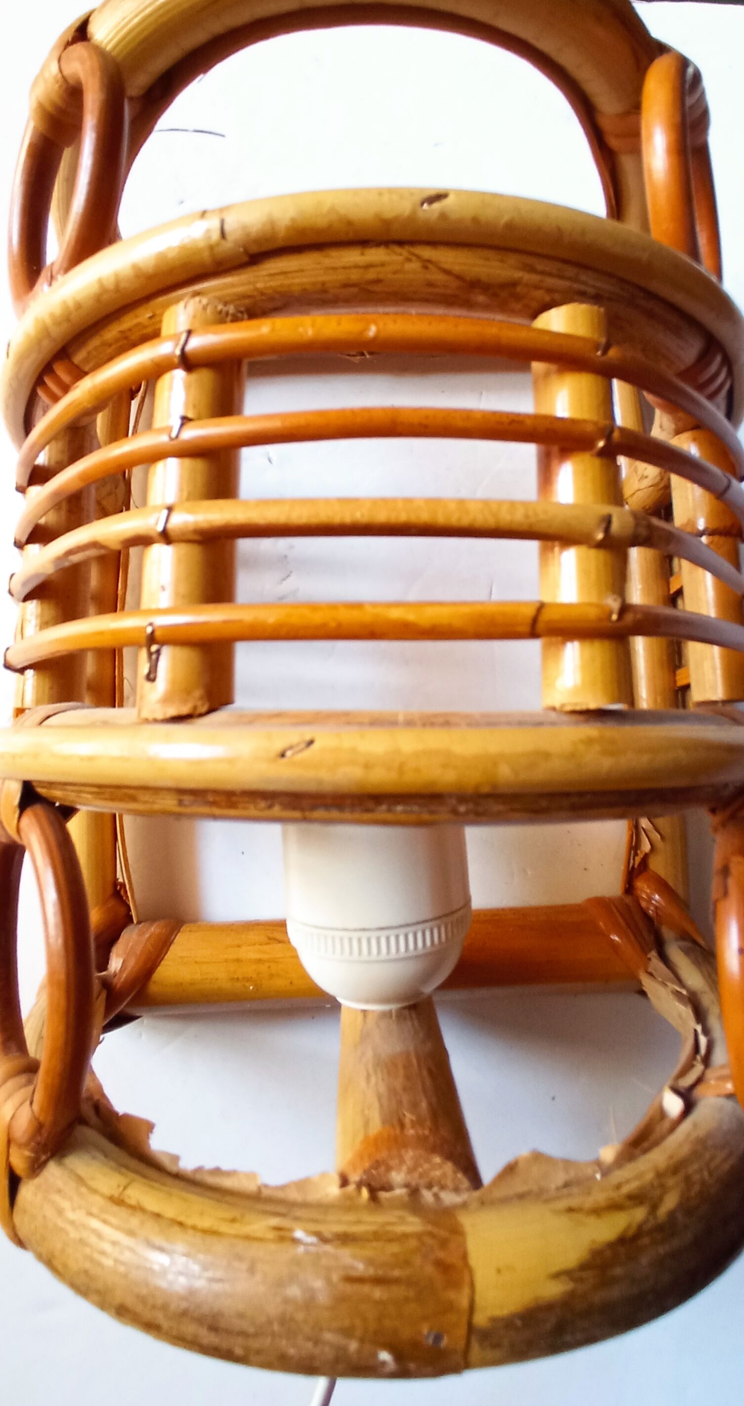 Vintage bamboo wall lamp