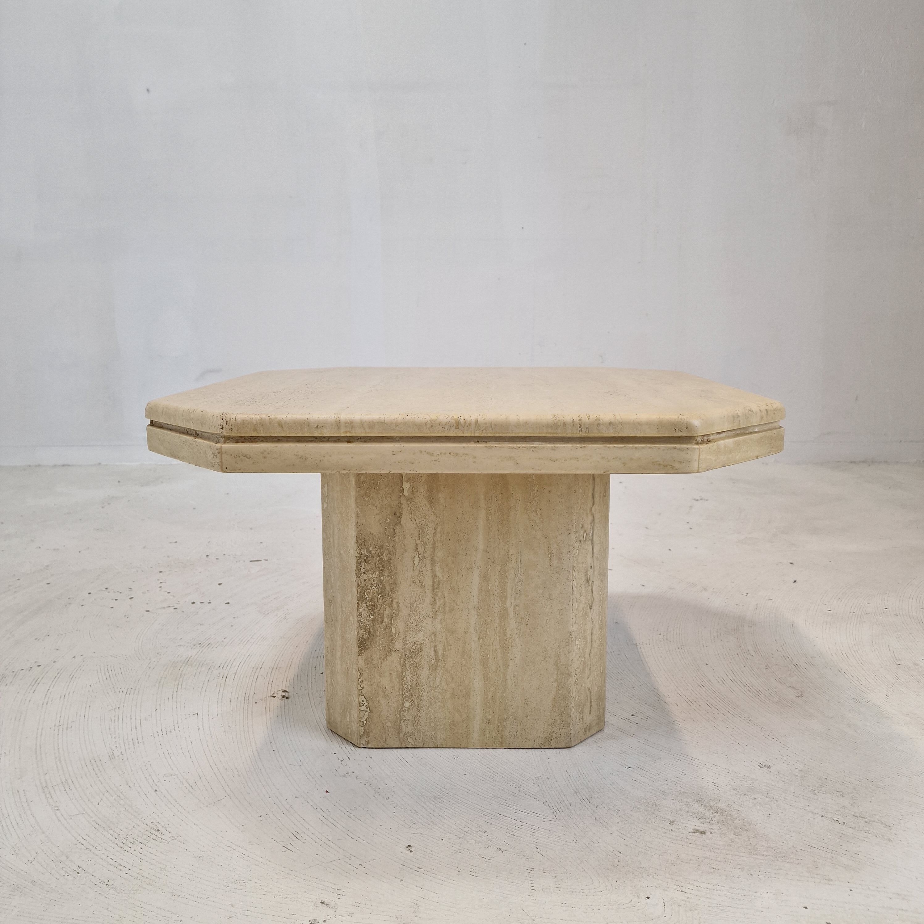 Side table in travertine, 1980s
