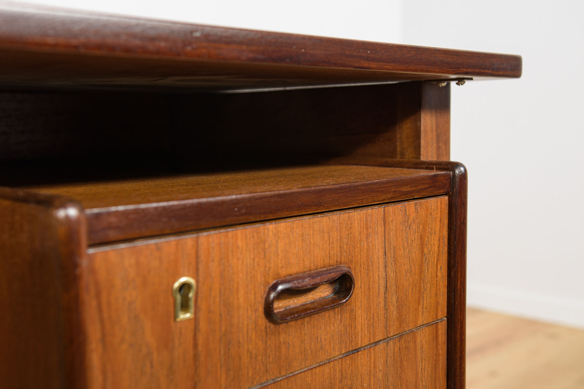 Mid-Century Freestanding Teak Desk, Denmark, 1960s