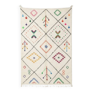 Colourful Berber patterned rug