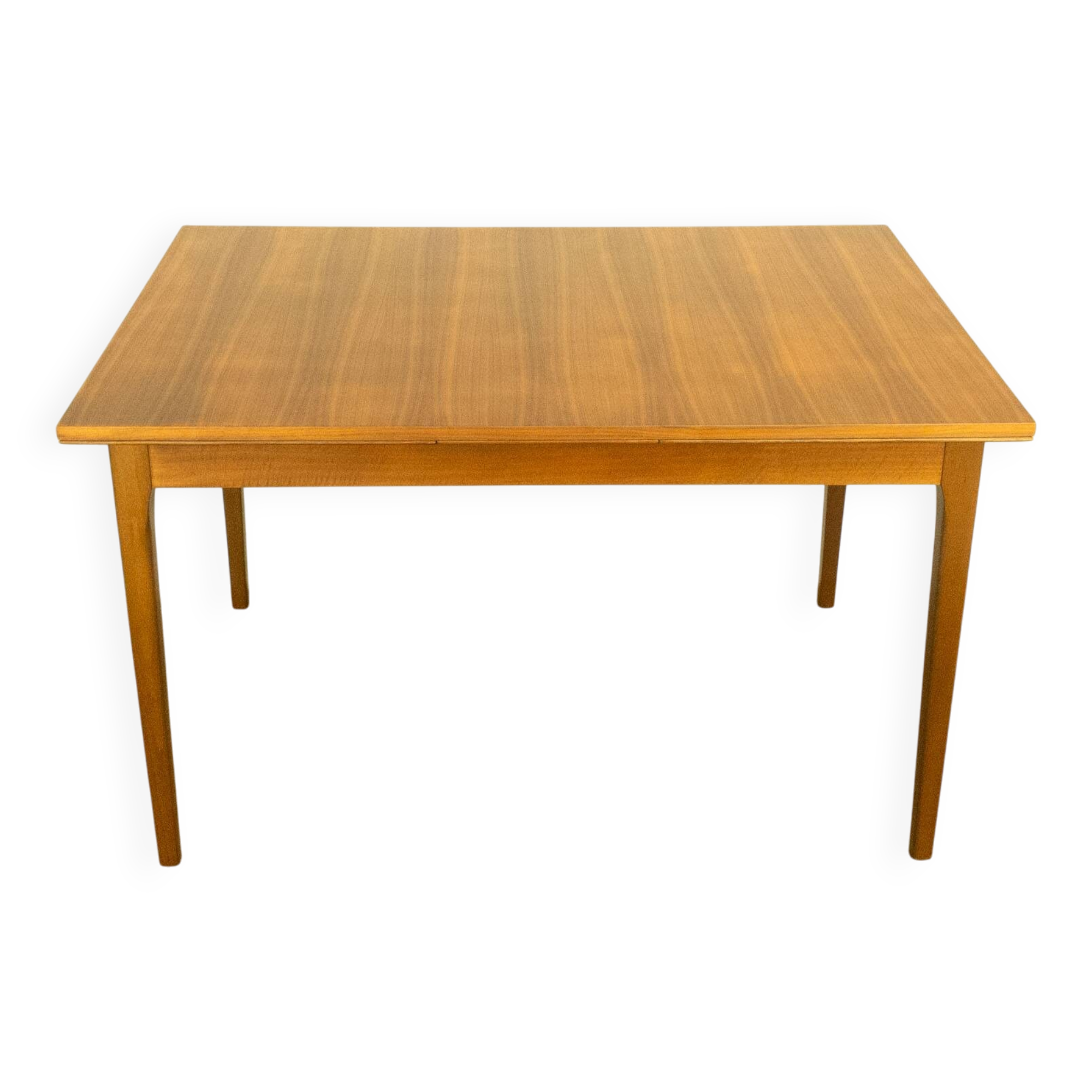 Extendable dining table by Lübke, walnut, beech, vintage from the 60s