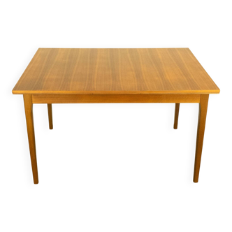 Extendable dining table by Lübke, walnut, beech, vintage from the 60s