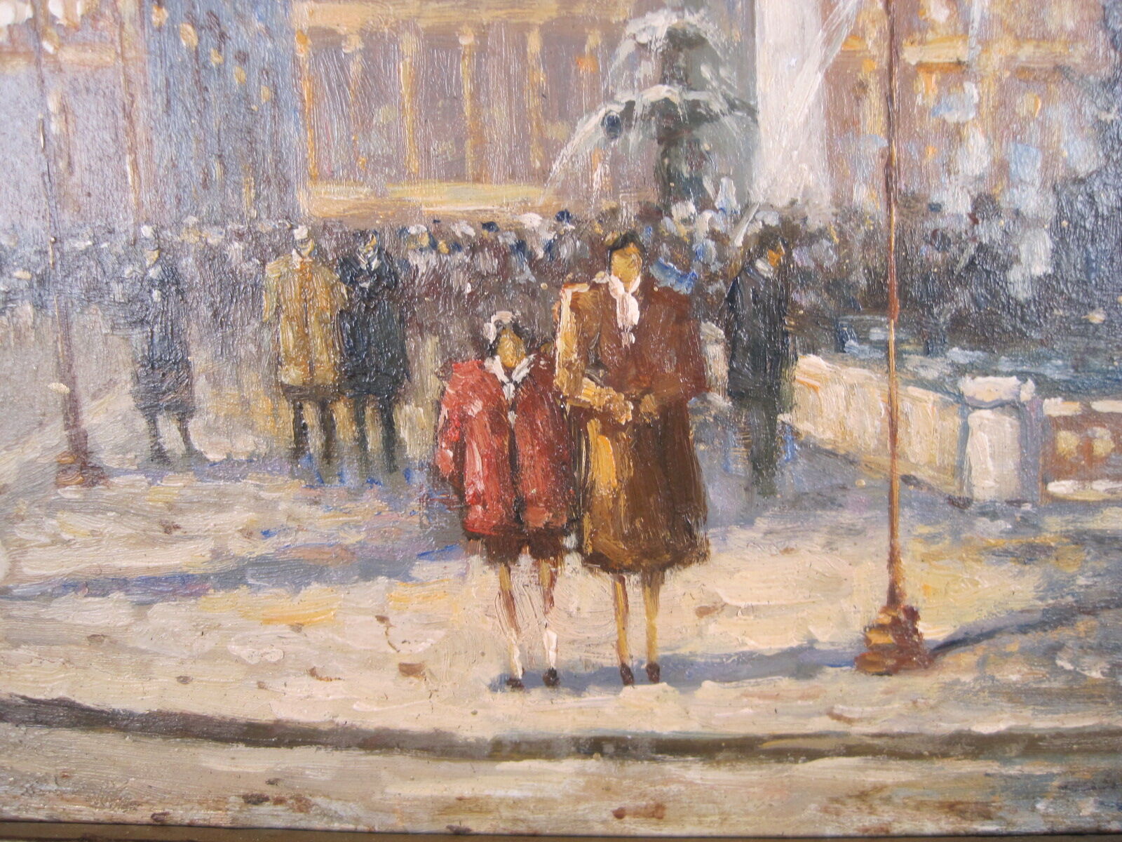 Peinture post-impressionniste huile panneau signée H. Wood Place Concorde PARIS