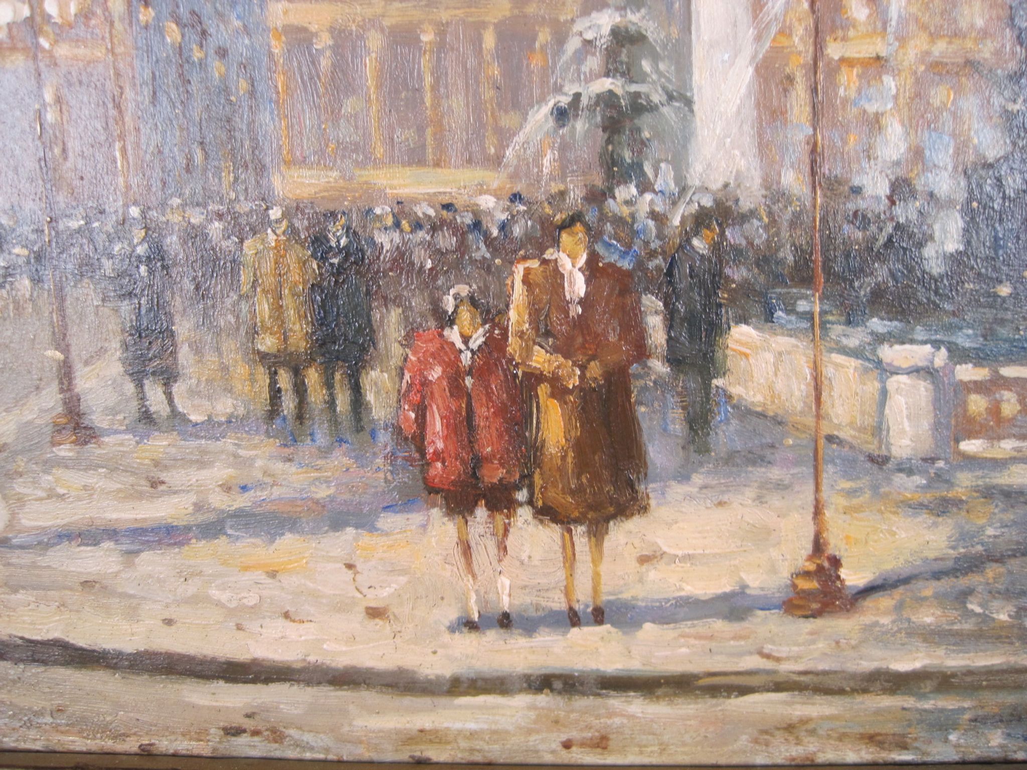 Post-impressionist painting Oil panel signed H. Wood Place Concorde PARIS