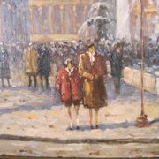 Post-impressionist painting Oil panel signed H. Wood Place Concorde PARIS