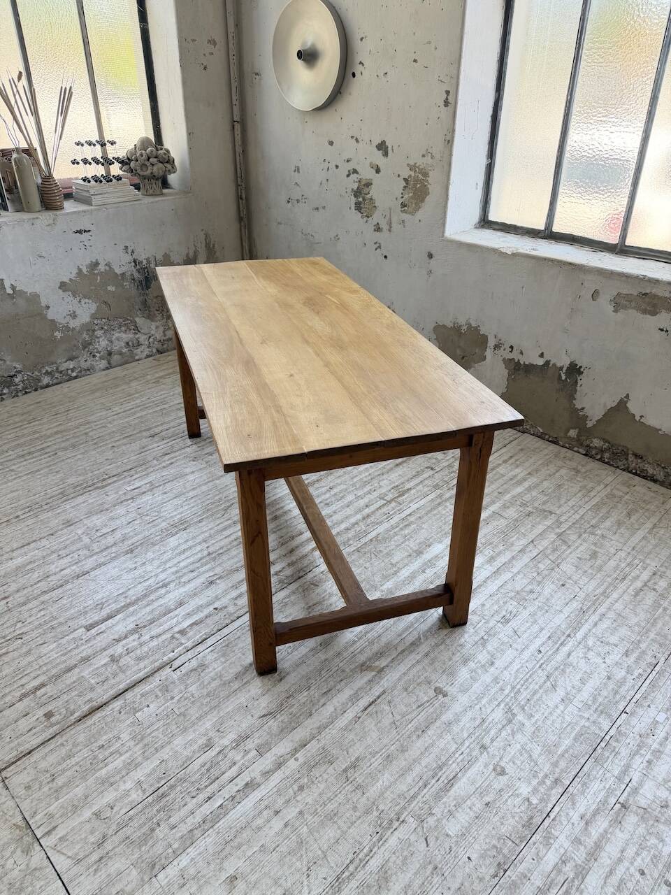Table de ferme chêne doré 160cm
