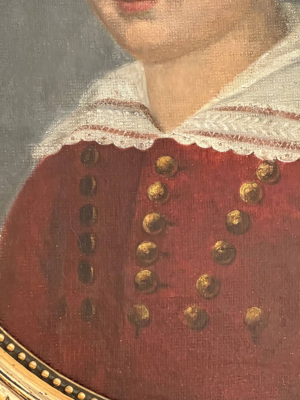 Old painting, portrait of a young boy 19th century