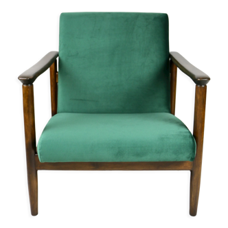 Green Velvet GFM-142 Armchair by Edmund Homa, 1970s