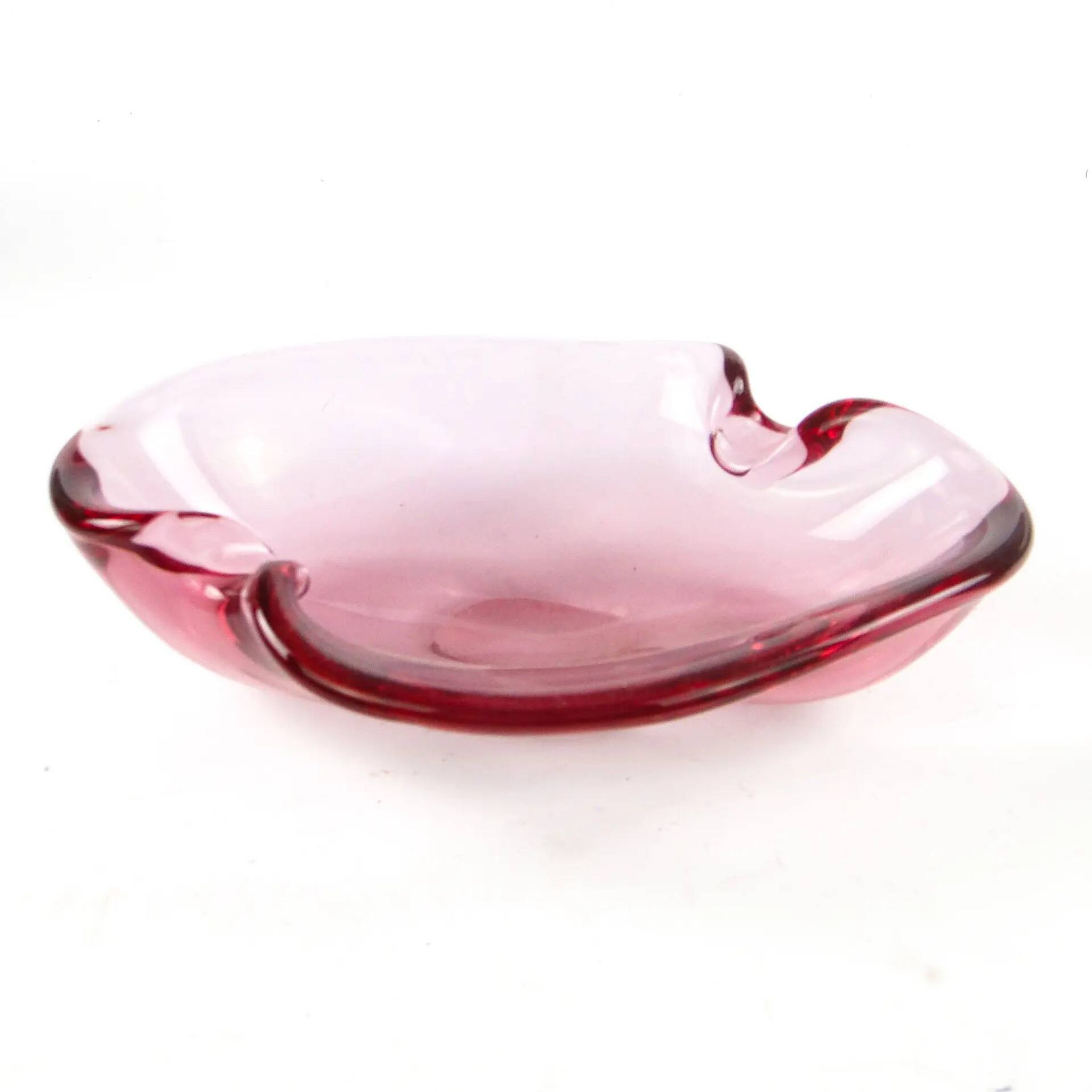 Mid-century modern fruit bowl, glass, Val Saint Lambert, Belgium, 1950s