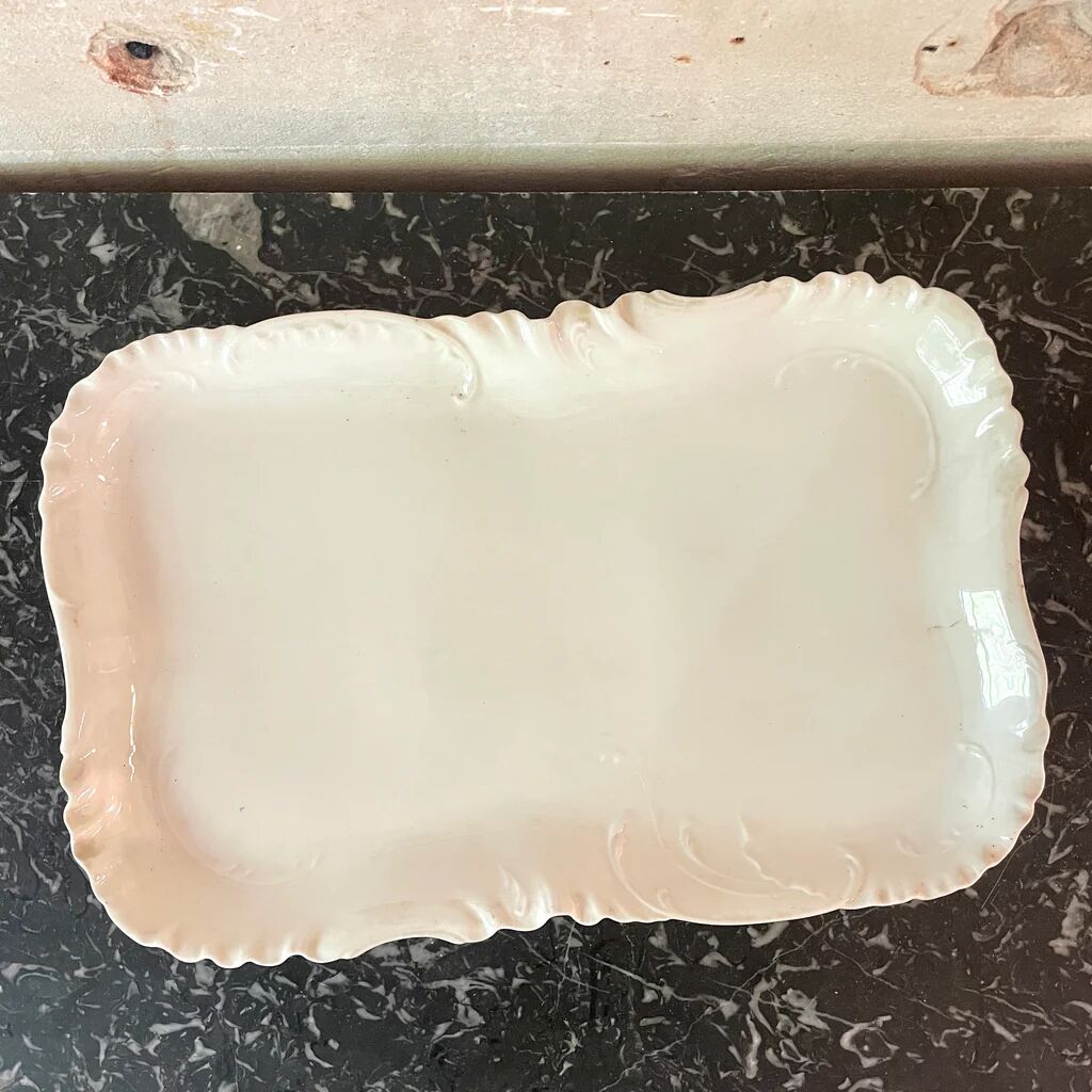 Grand plat rectangulaire en porcelaine XIXe H&Cie France