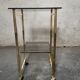 Side Table 1970s smoked glass/gold/wheels