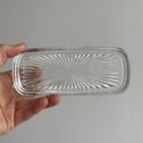 Metal butter dish with glass tray